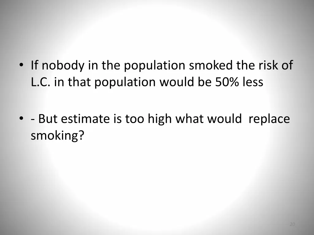 if nobody in the population smoked the risk