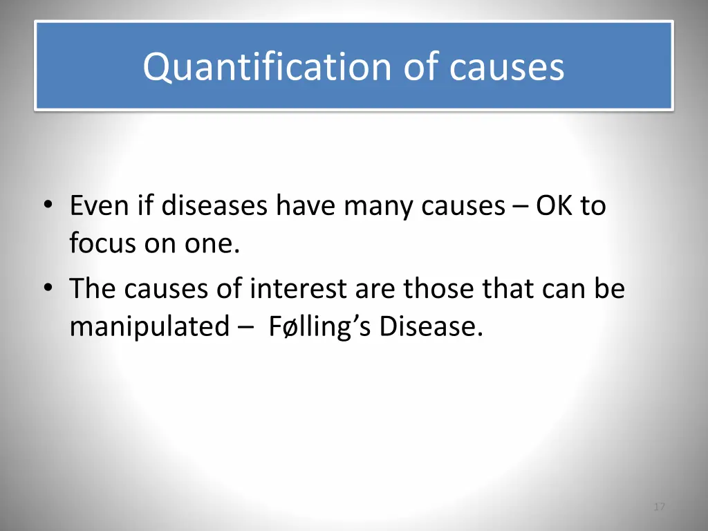 quantification of causes