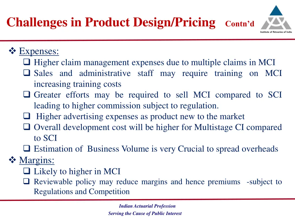 challenges in product design pricing contn d