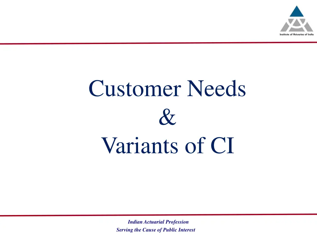 customer needs variants of ci