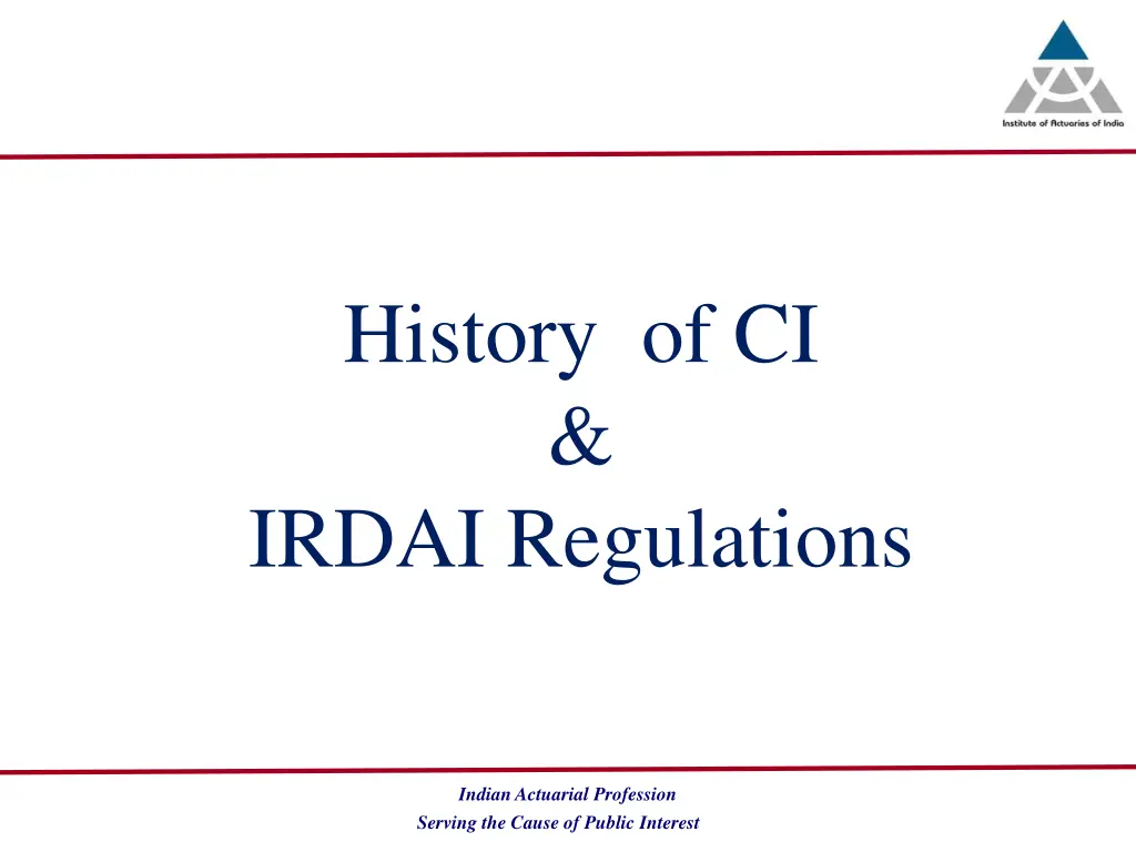 history of ci irdai regulations