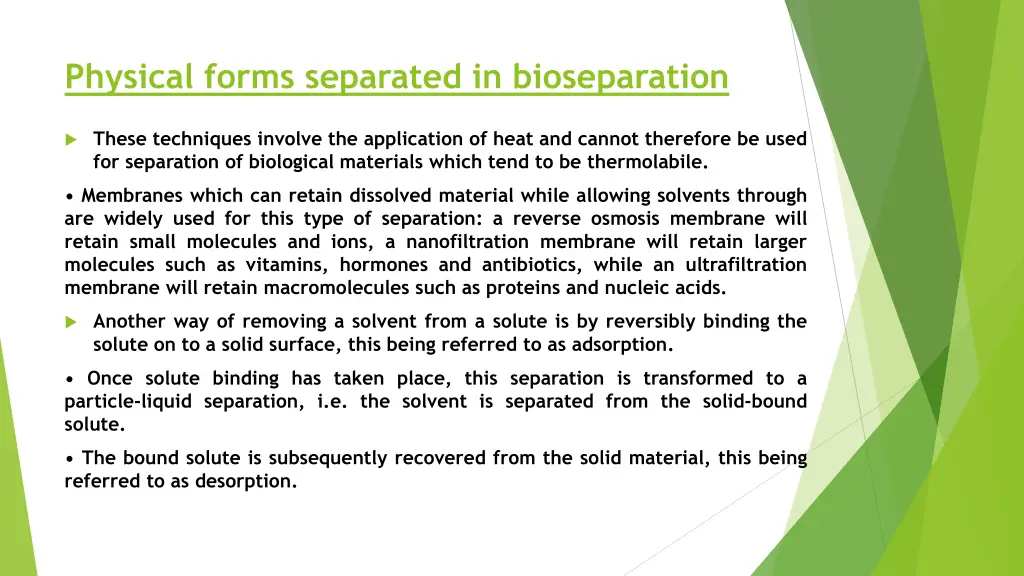 physical forms separated in bioseparation 2