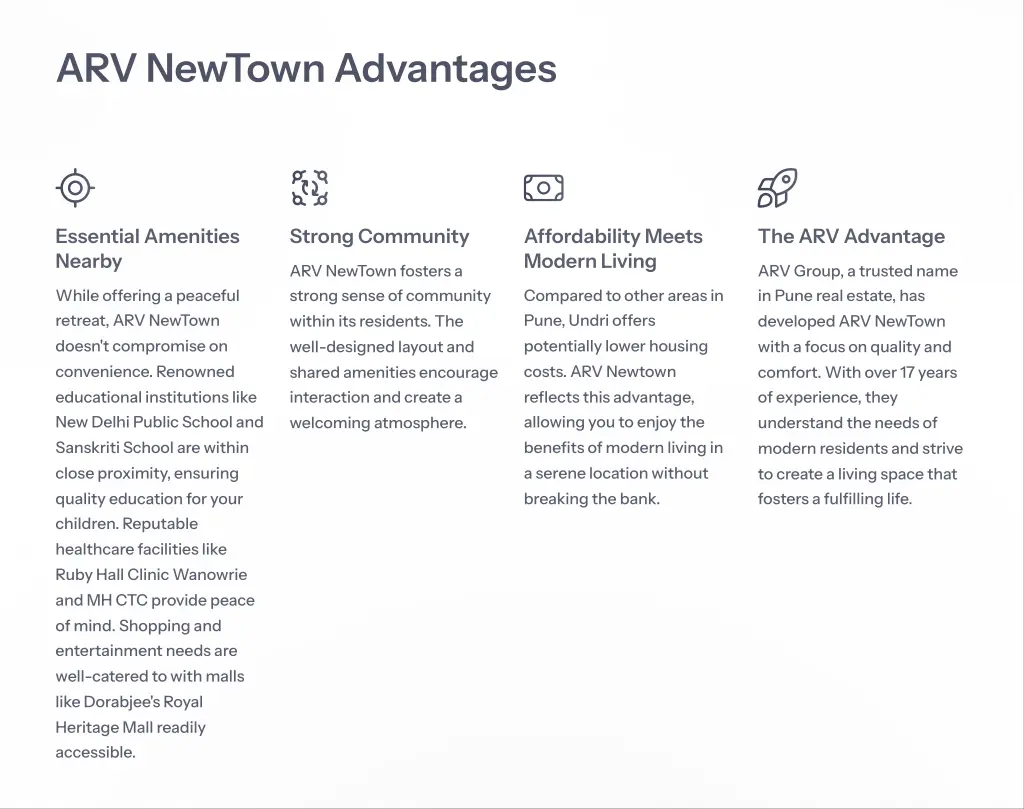 arv newtown advantages