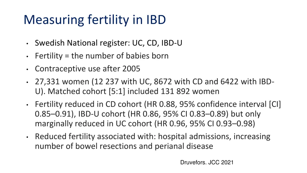 measuring fertility in ibd
