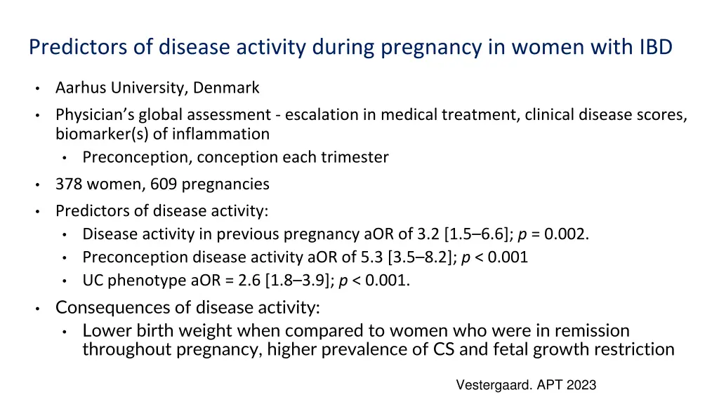 predictors of disease activity during pregnancy
