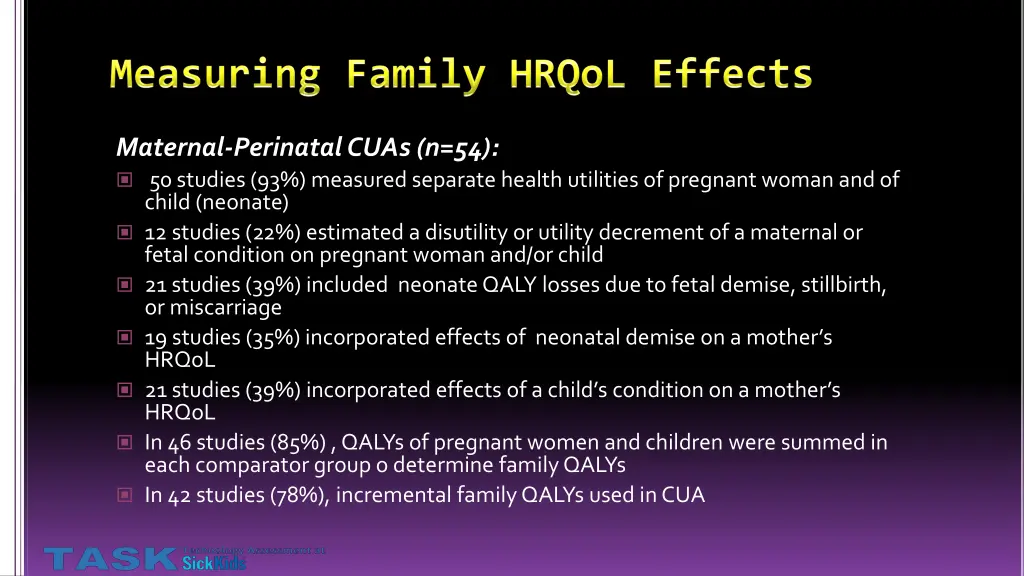 maternal perinatal cuas n 54 50 studies