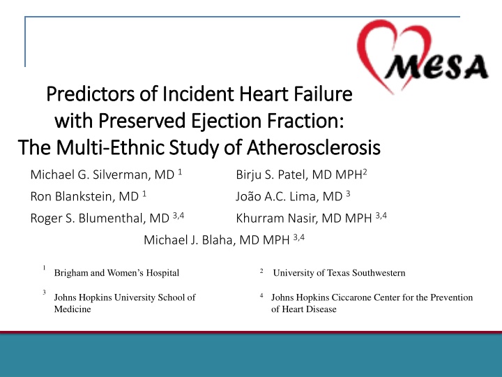 predictors of incident heart predictors