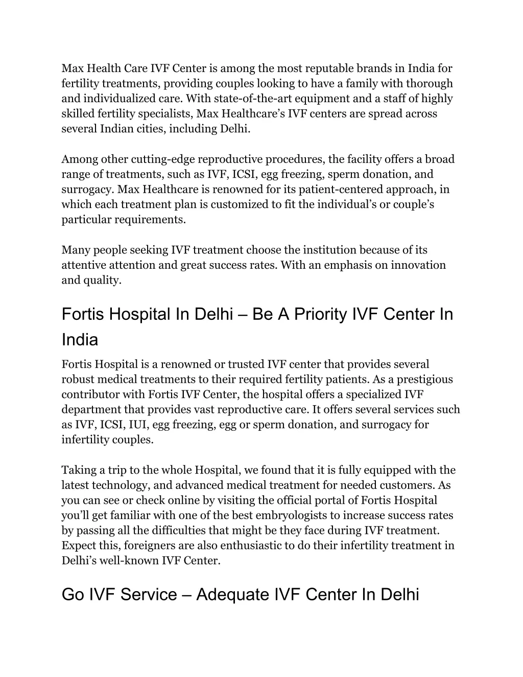 max health care ivf center is among the most