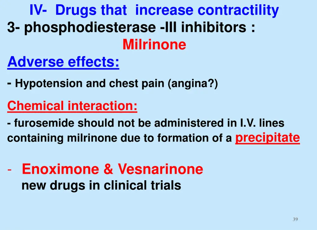 iv drugs that increase contractility 5