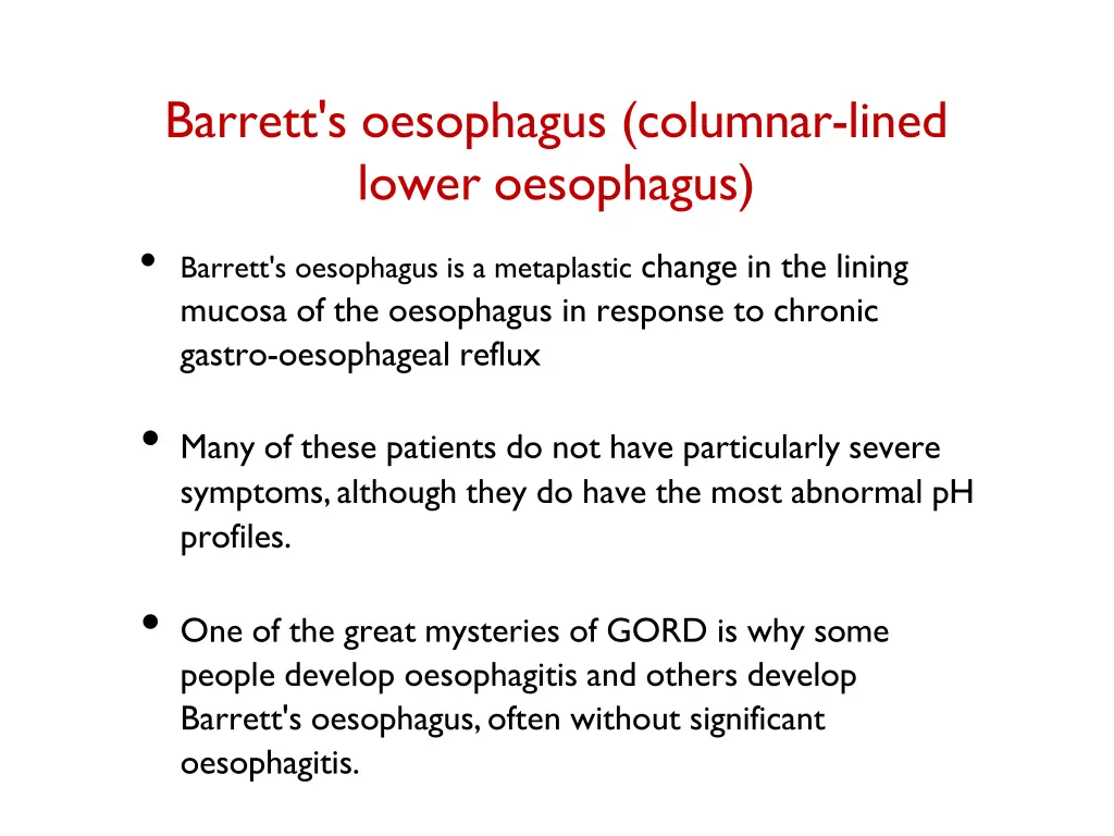 barrett s oesophagus columnar lined lower