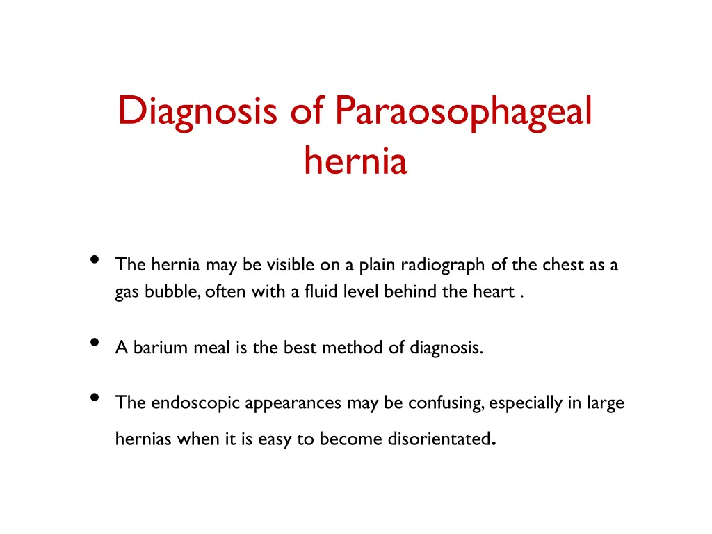 diagnosis of paraosophageal hernia