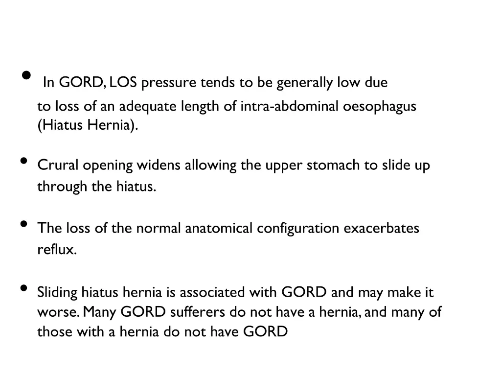 in gord los pressure tends to be generally