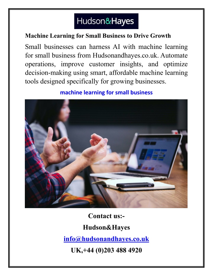 machine learning for small business to drive