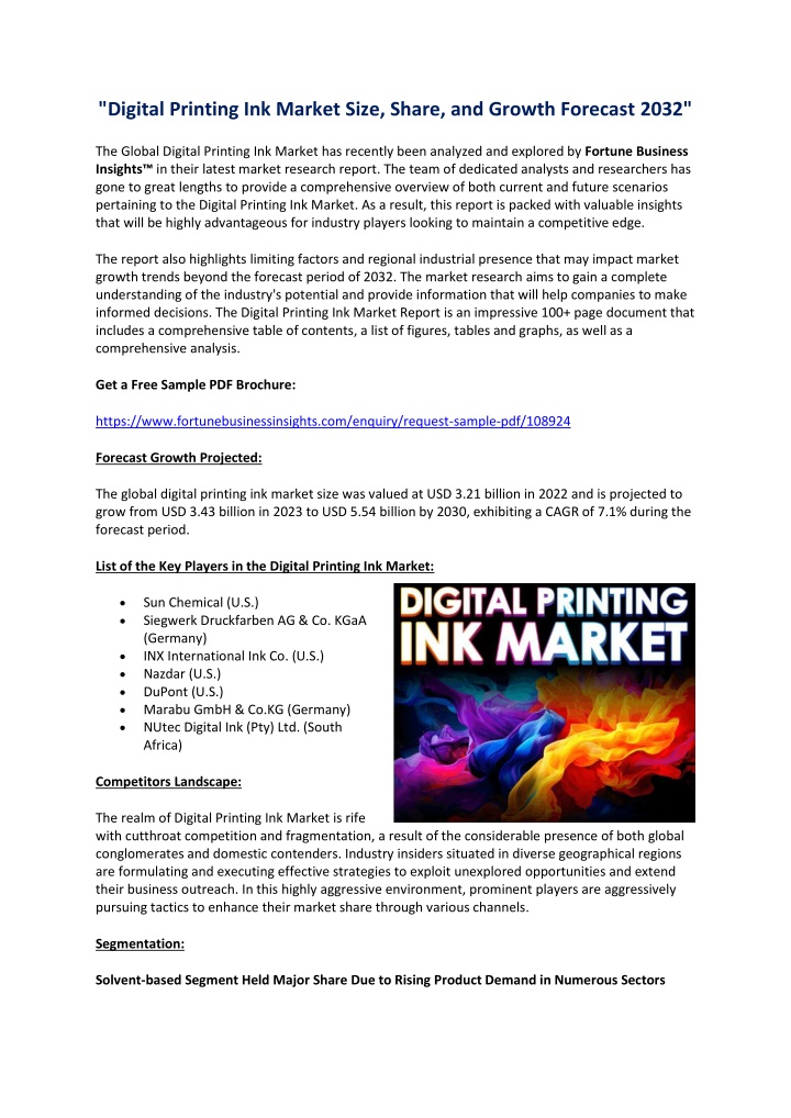 digital printing ink market size share and growth