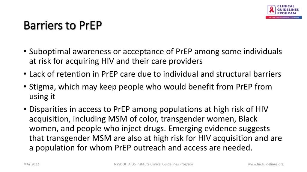 barriers to barriers to prep