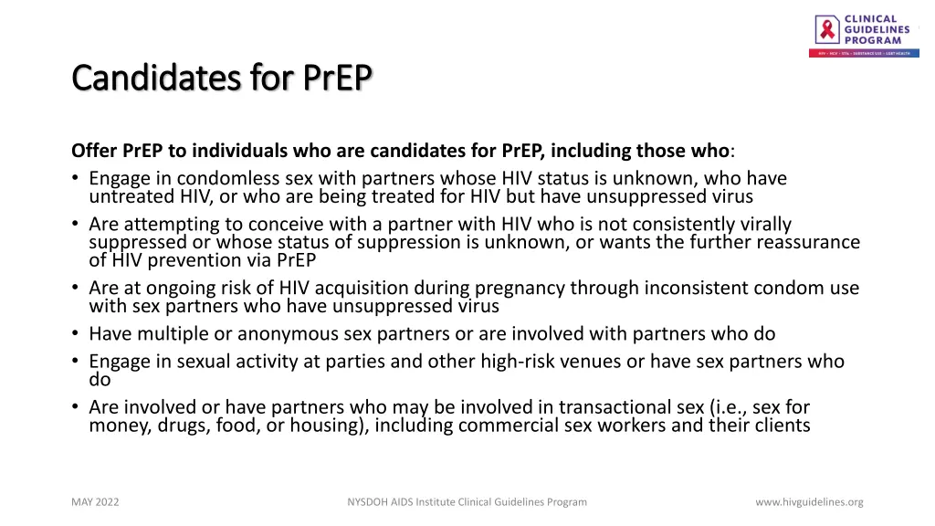candidates for candidates for prep