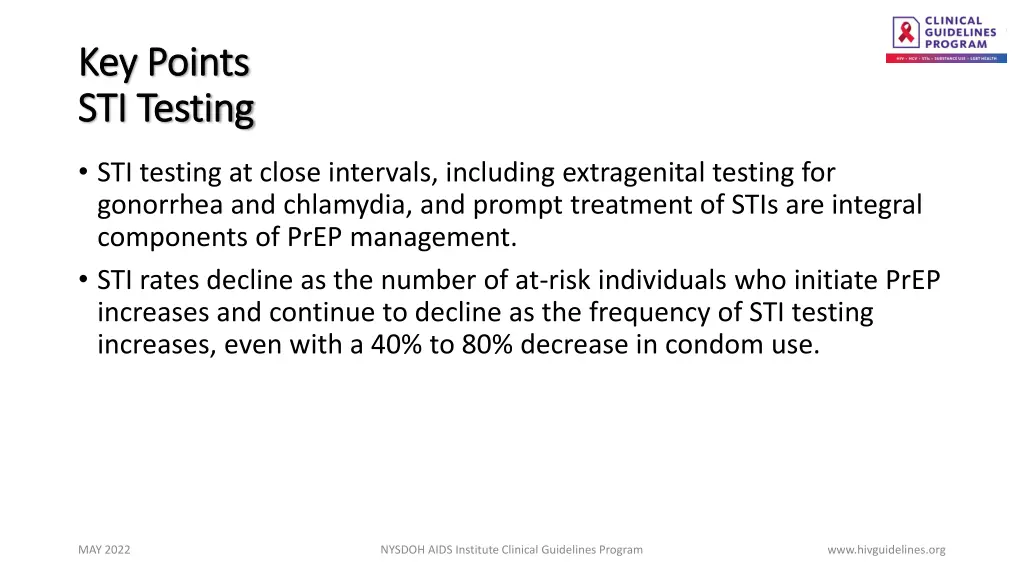 key points key points sti testing sti testing