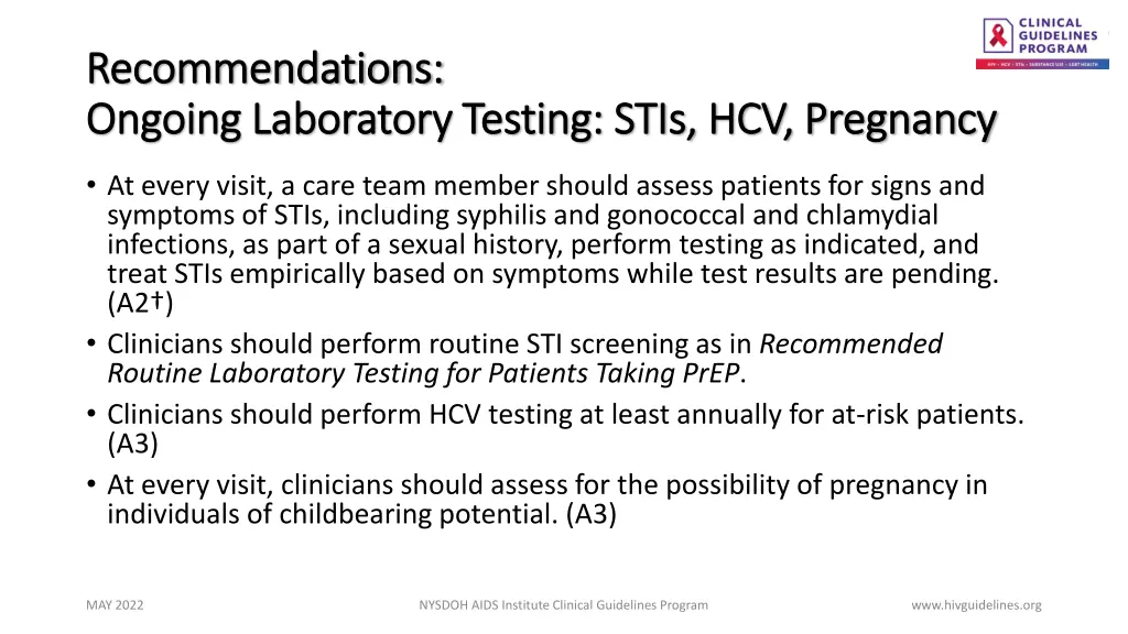 recommendations recommendations ongoing 2