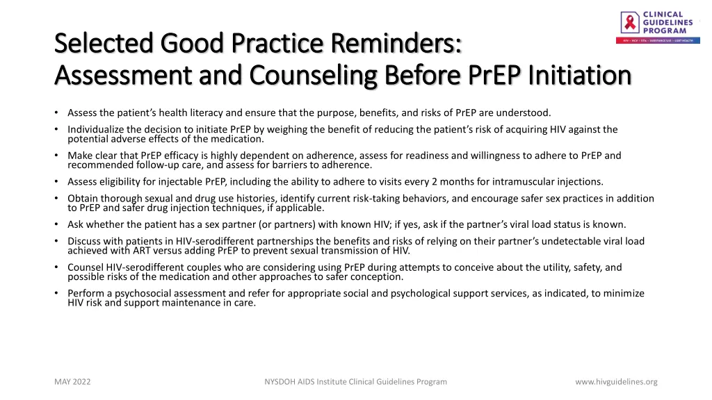selected good practice reminders selected good