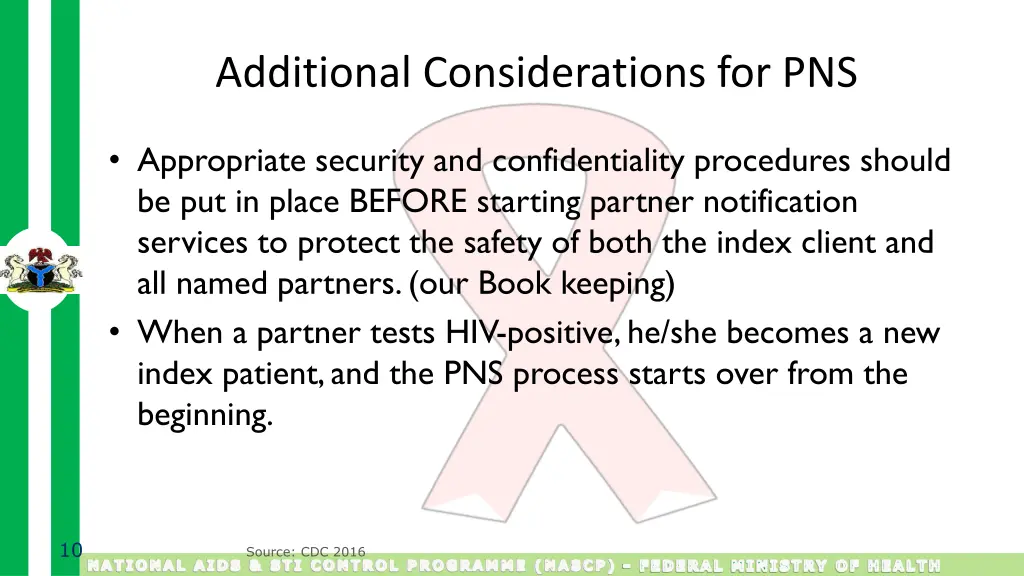 additional considerations for pns