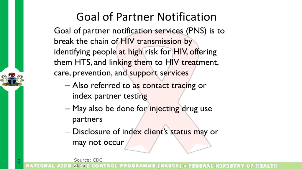 goal of partner notification goal of partner