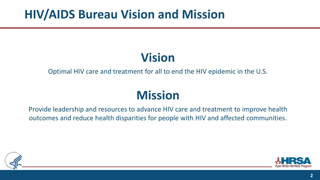 hiv aids bureau vision and mission
