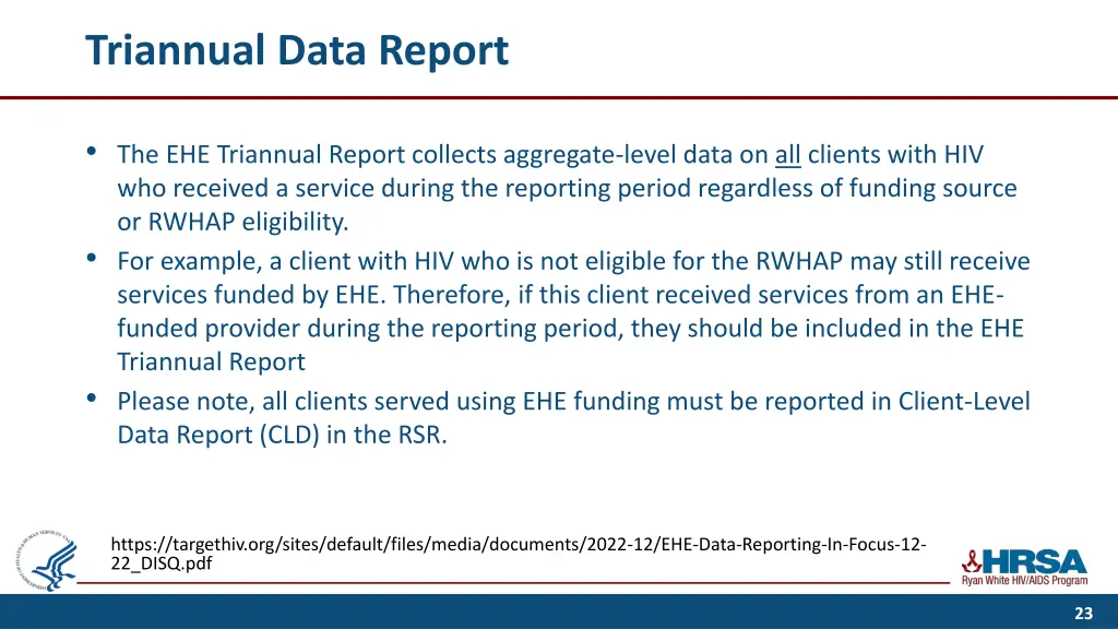 triannual data report