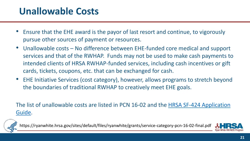unallowable costs