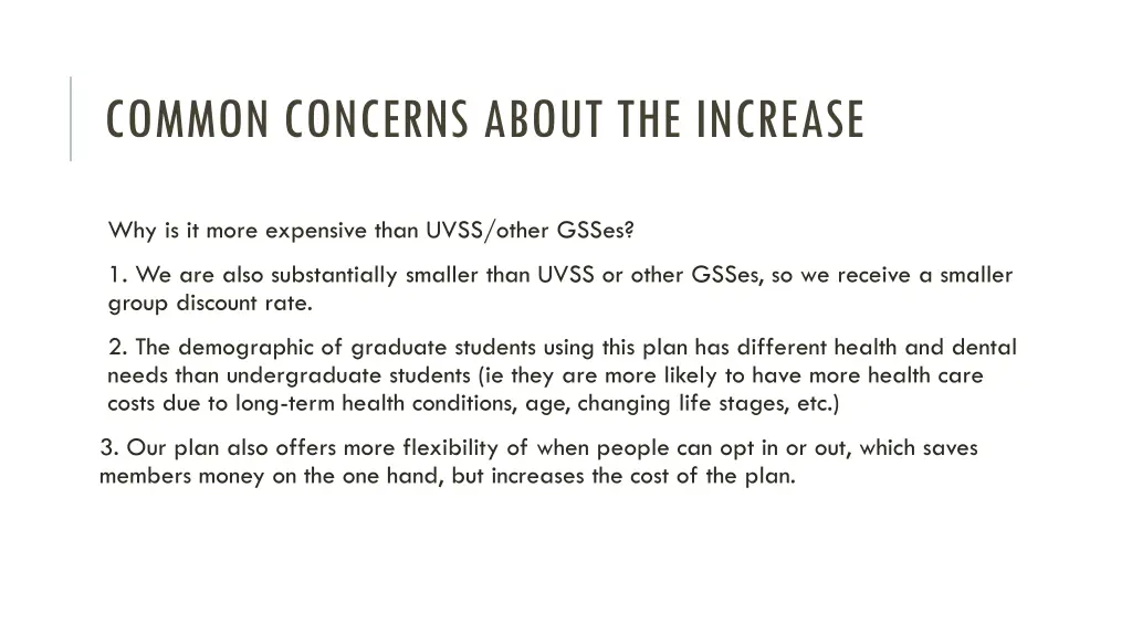 common concerns about the increase 1