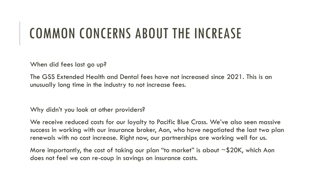 common concerns about the increase