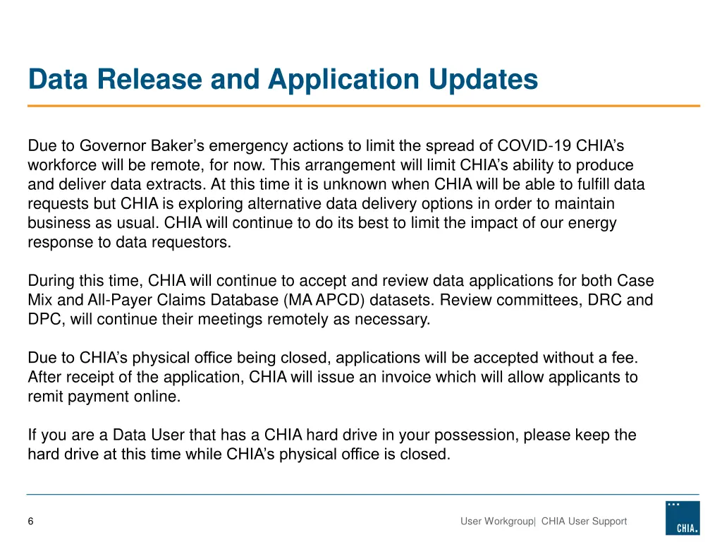 data release and application updates