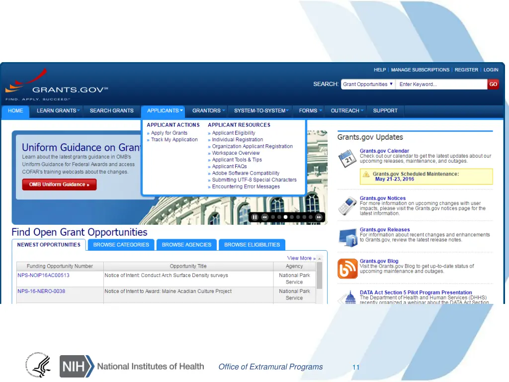 office of extramural programs