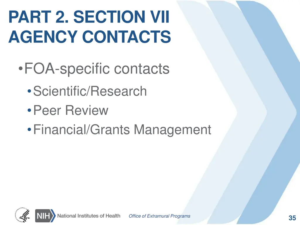 part 2 section vii agency contacts 1