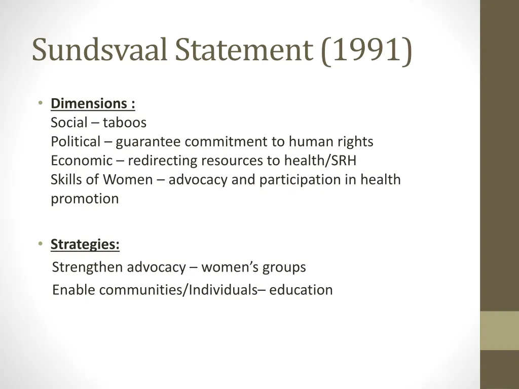 sundsvaal statement 1991