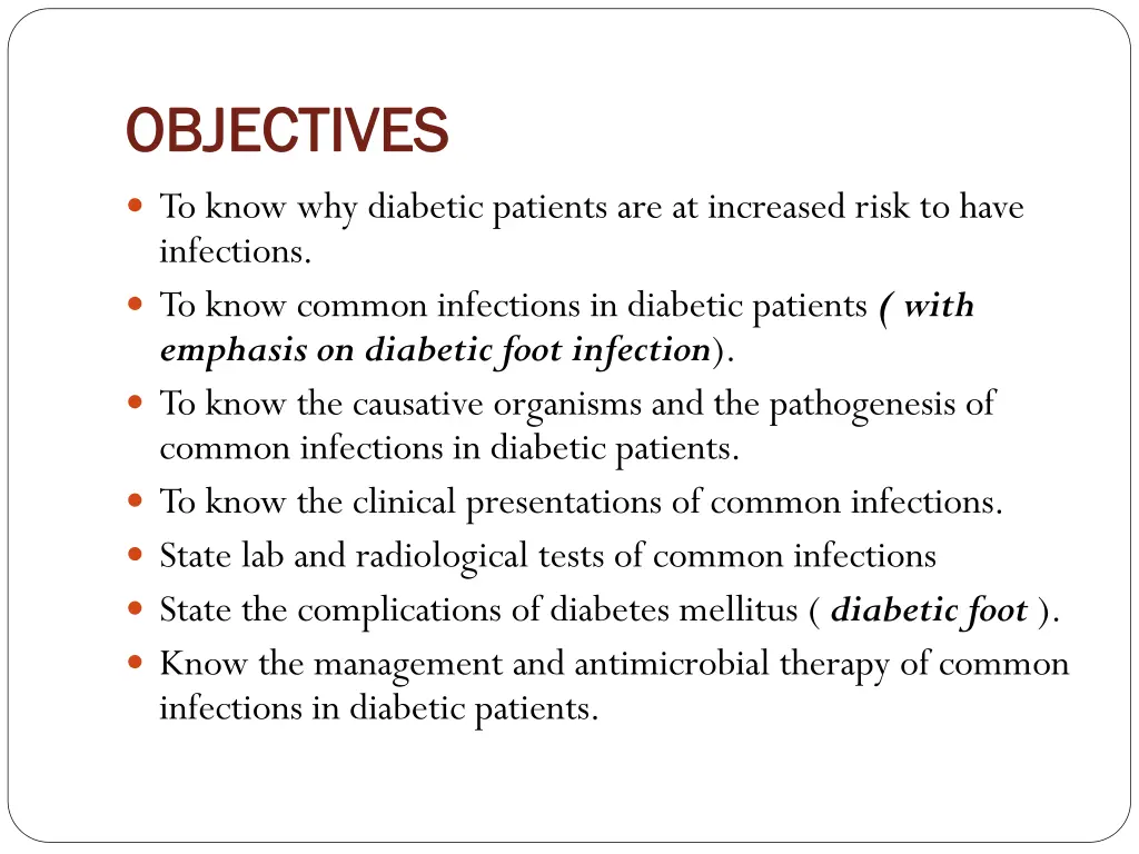 objectives objectives