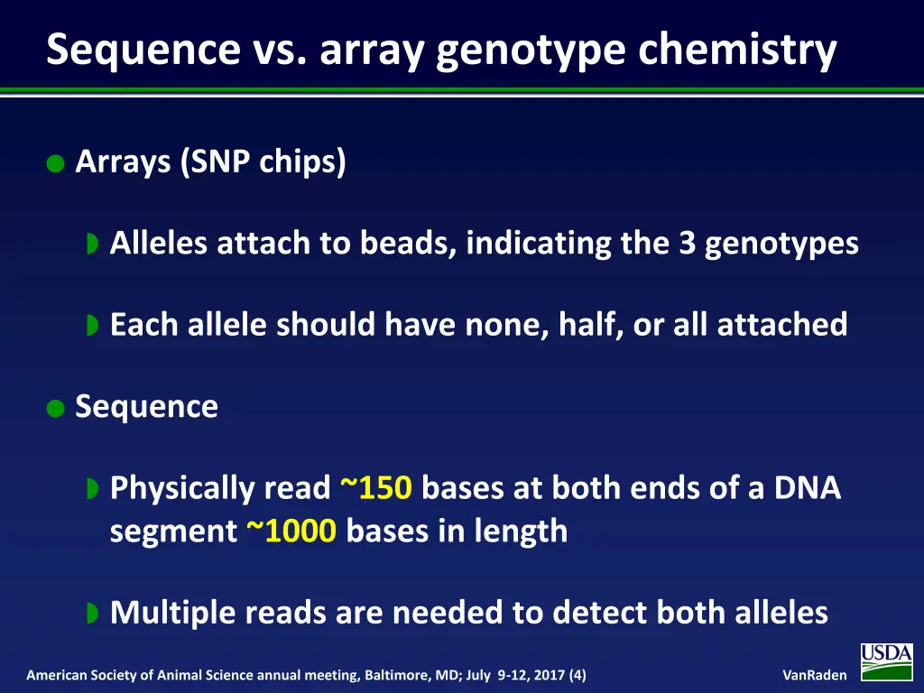 sequence vs array genotype chemistry