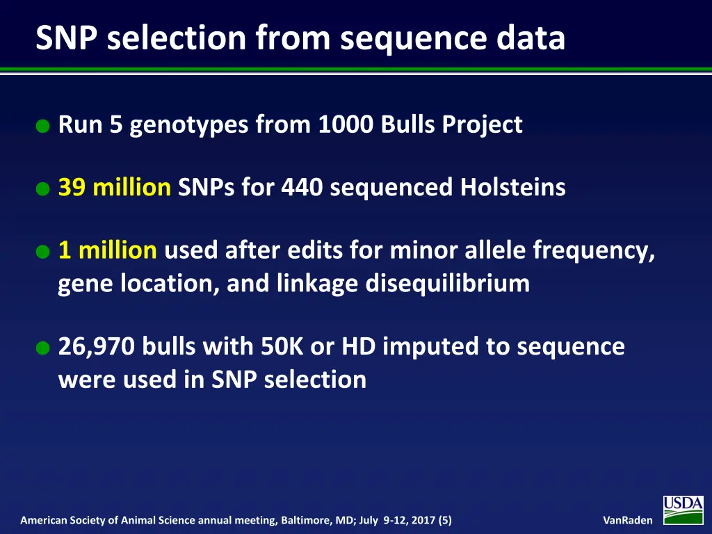 snp selection from sequence data
