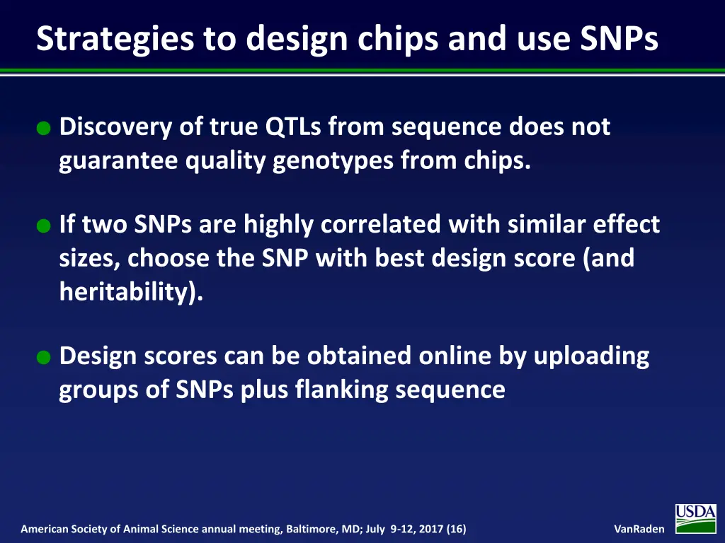 strategies to design chips and use snps