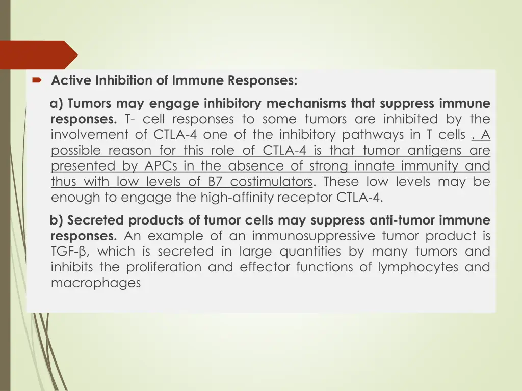 active inhibition of immune responses