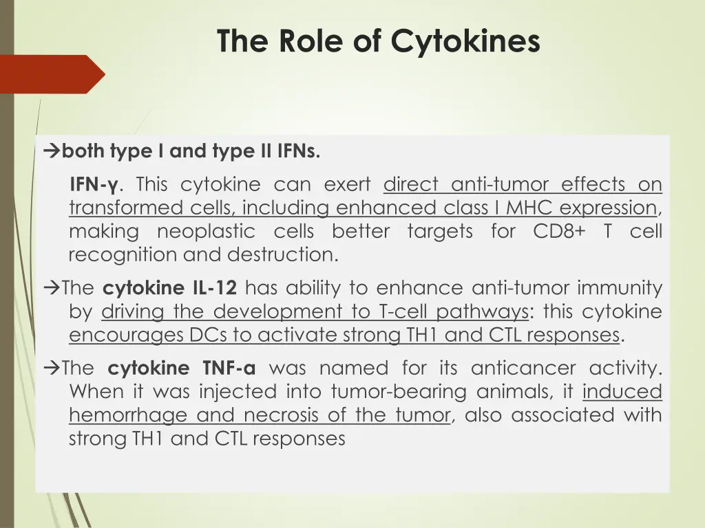 the role of cytokines