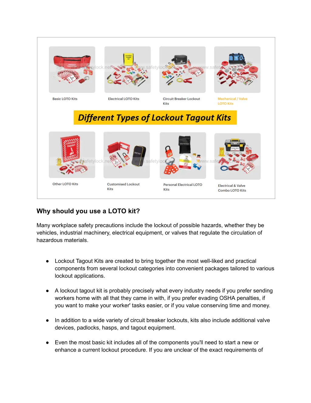 why should you use a loto kit