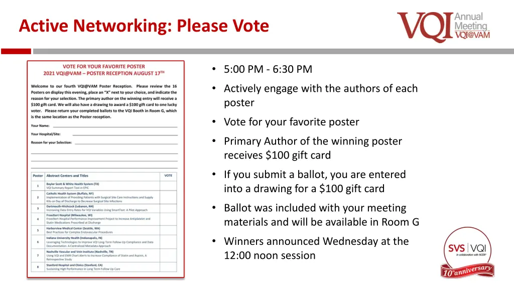 active networking please vote