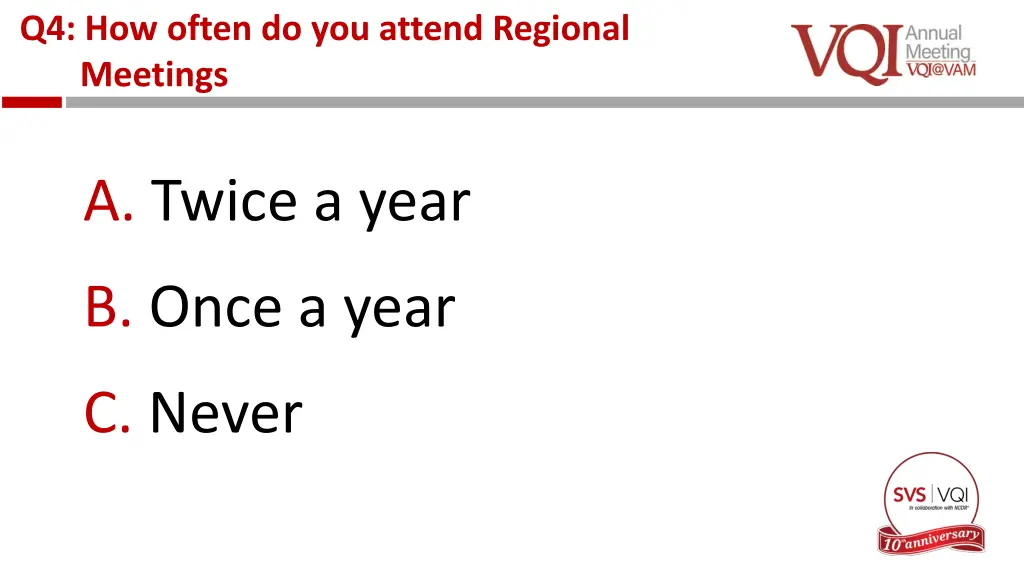 q4 how often do you attend regional meetings