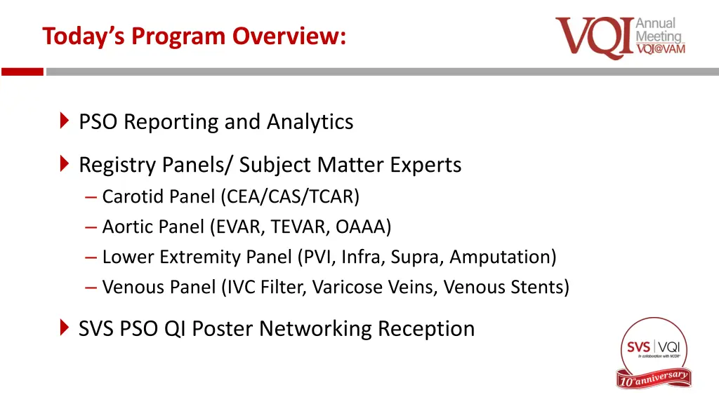 today s program overview