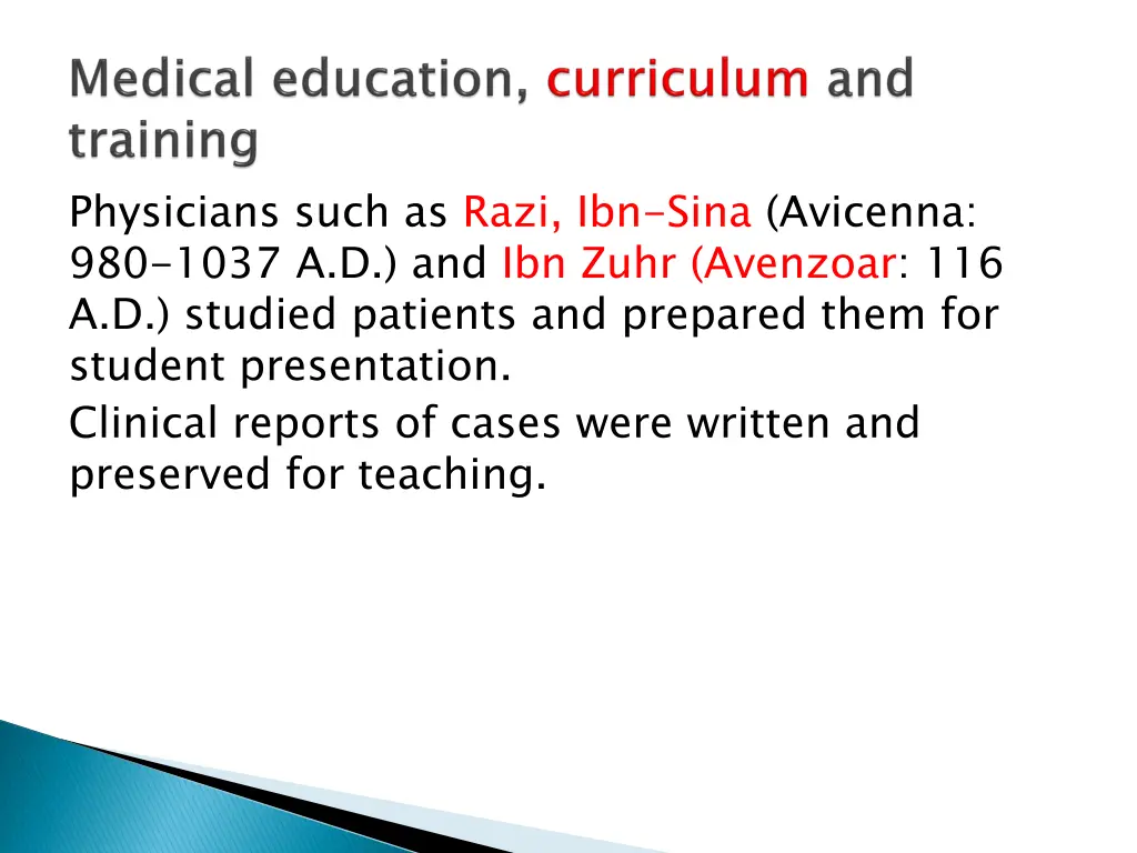 physicians such as razi ibn sina avicenna
