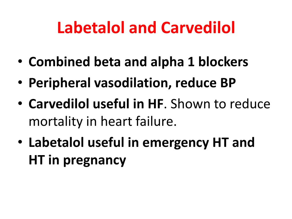 labetalol and carvedilol