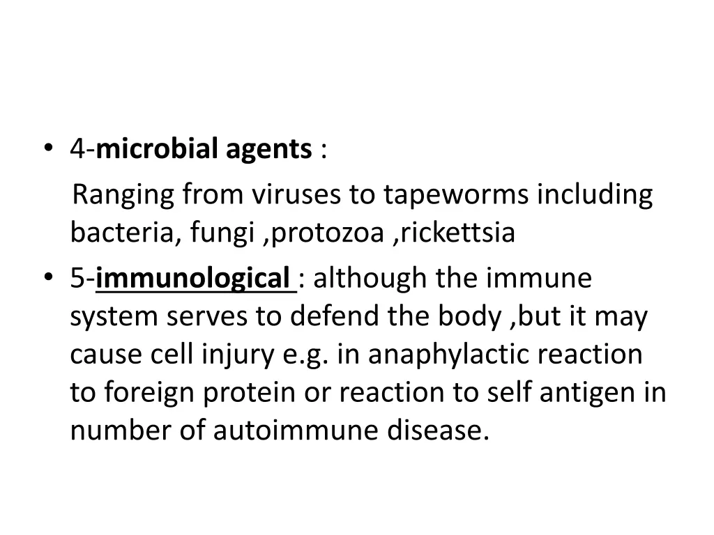 4 microbial agents ranging from viruses