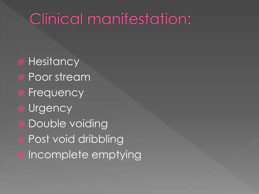 clinical manifestation