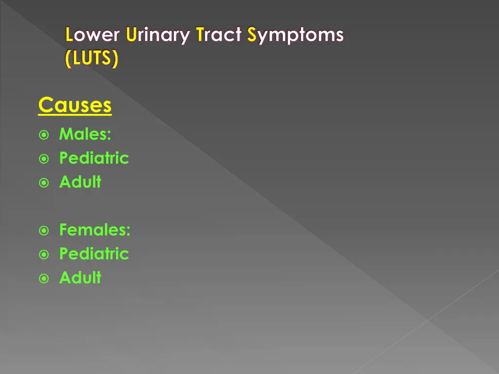 lower urinary tract symptoms luts causes males