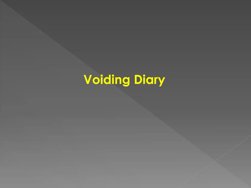 voiding diary